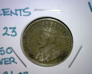 1919 Canada 10 Cents Coin,  Vf,  Km 23,  Silver photo