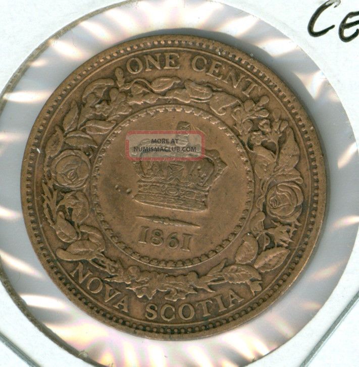 1861 Nova Scotia Cent Sb Ef. Coins: Canada photo