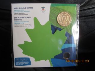 Canada 2010 Olympic First Olypic Gold Commemorative Medallion &nuggets photo