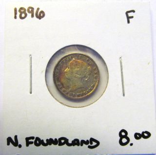 1896 Newfoundland 5 Cents Silver Coin - Circulation Strike photo