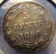 1896 Newfoundland 5 Cents Silver Coin - Circulation Strike Coins: Canada photo 2