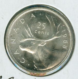 1958 Canada 25 Cents Mid Grade State. photo
