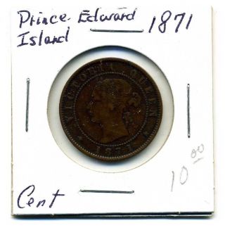Canada - Prince Edward Island Cent 1871,  Fine+ photo