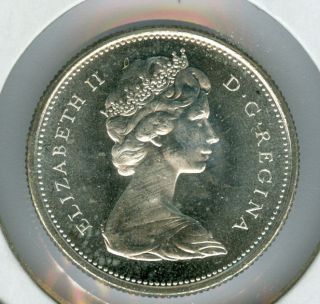 1968 Canada Silver 25 Cents Mid Grade State Cameo. photo