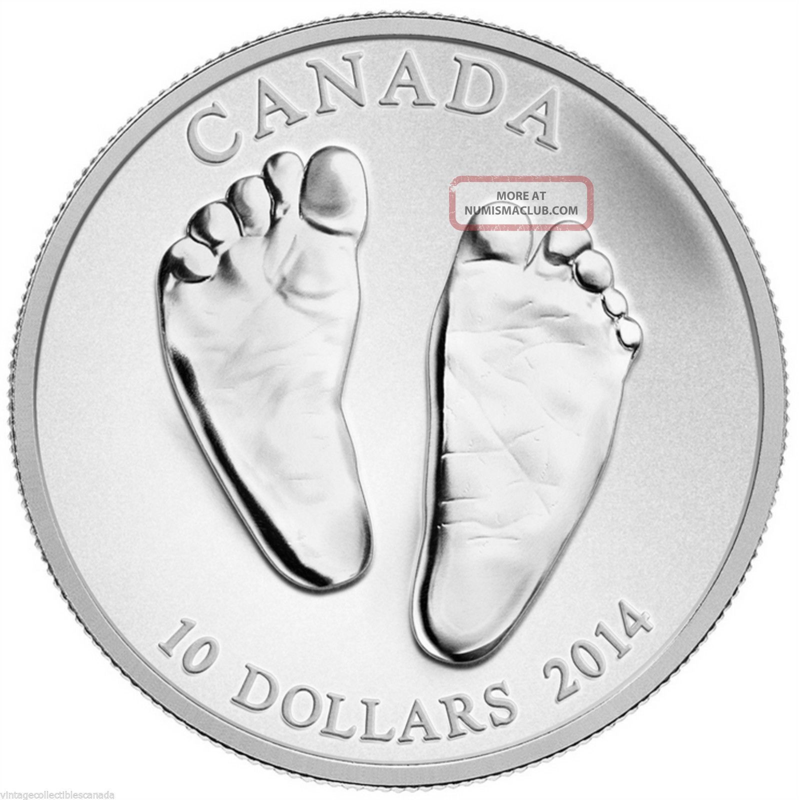Canada 2014 $10 Welcome To The World (baby Feet),  Fine.  9999 Silver,  No Taxes Coins: Canada photo