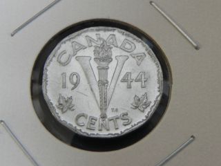 1944 Au Steel Canadian Canada Victory George Vi 12 Sided Nickel Five 5 Cent photo