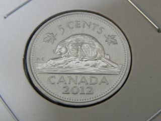 2012 Specimen Canadian Canada Beaver Nickel Five 5 Cent photo