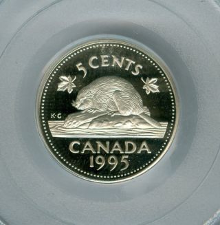 1995 Canada 5 Cents Pcgs Pr69 Ultra Heavy Cam Finest Graded photo