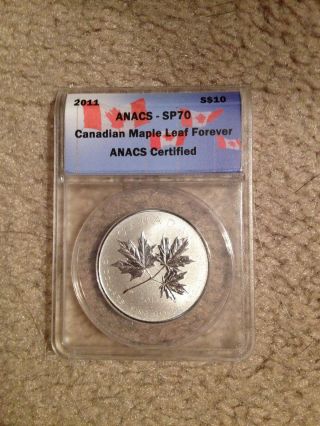 2011 $10 Silver Canadian Forever Maple Leaf Sp70 Coin Rare[100,  000] photo