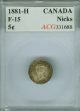 1881 - H Canada 5 Cents Fine Plus. Coins: Canada photo 2