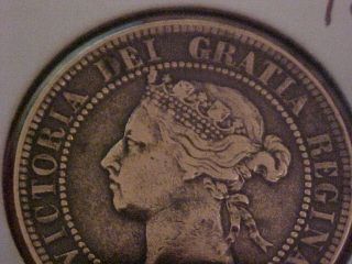 1 - 1890 - H Canadian Large Cent, ,  Very Rare Coin photo