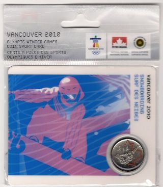 Rare Colour 2008 Snowboarding Quarter 25 Cents Coin (coin Card 6/15) - Canada photo