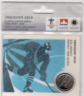 Rare Colour 2007 Ice Hockey Quarter 25 Cents Coin (coin Card 2/15) - Canada photo