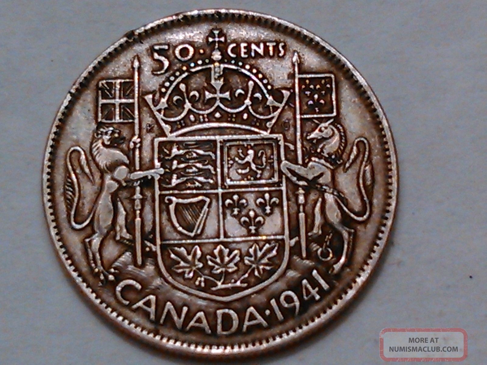 1941 Canada 50 Cents Coin (80% Silver) Coins: Canada photo