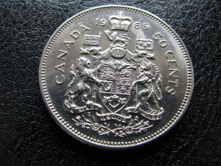 1969 - Canadian 50 Cents Nickel Coin Unc. photo