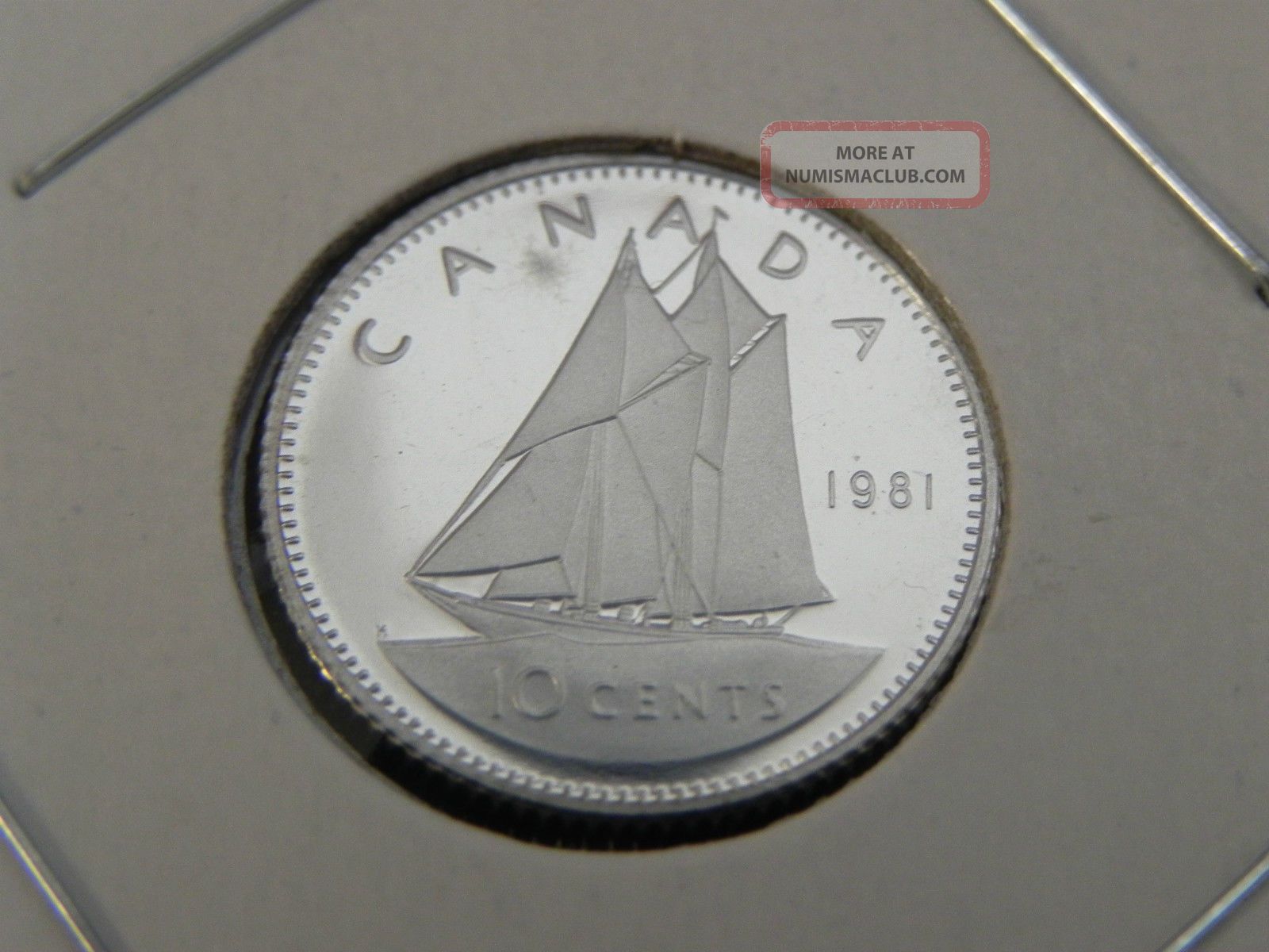 1981 Proof Unc Canadian Canada Bluenose Dime Ten 10 Cent Coins: Canada photo