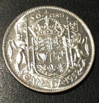 1952 Canada 50 Cents Silver Coin photo