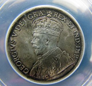Canada 1919 50 Cents Sterling Silver Type Coin George V Graded Anacs Ms 63 photo