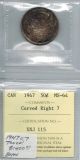 Canada 1947 Curved Right 7 50 Cents George Vi Iccs Ms 64 Variety Unc Coins: Canada photo 2