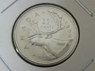 1999p Bu Pl Test Coin Canadian Canada Caribou Quarter Twenty Five 25 Cent photo