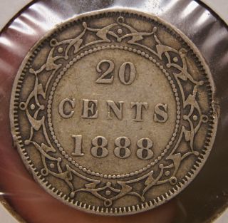 Newfoundland - 1888 - 20 Cents - Vf -.  925 Silver.  1401 Oz Asw - 75,  000 Mintage photo