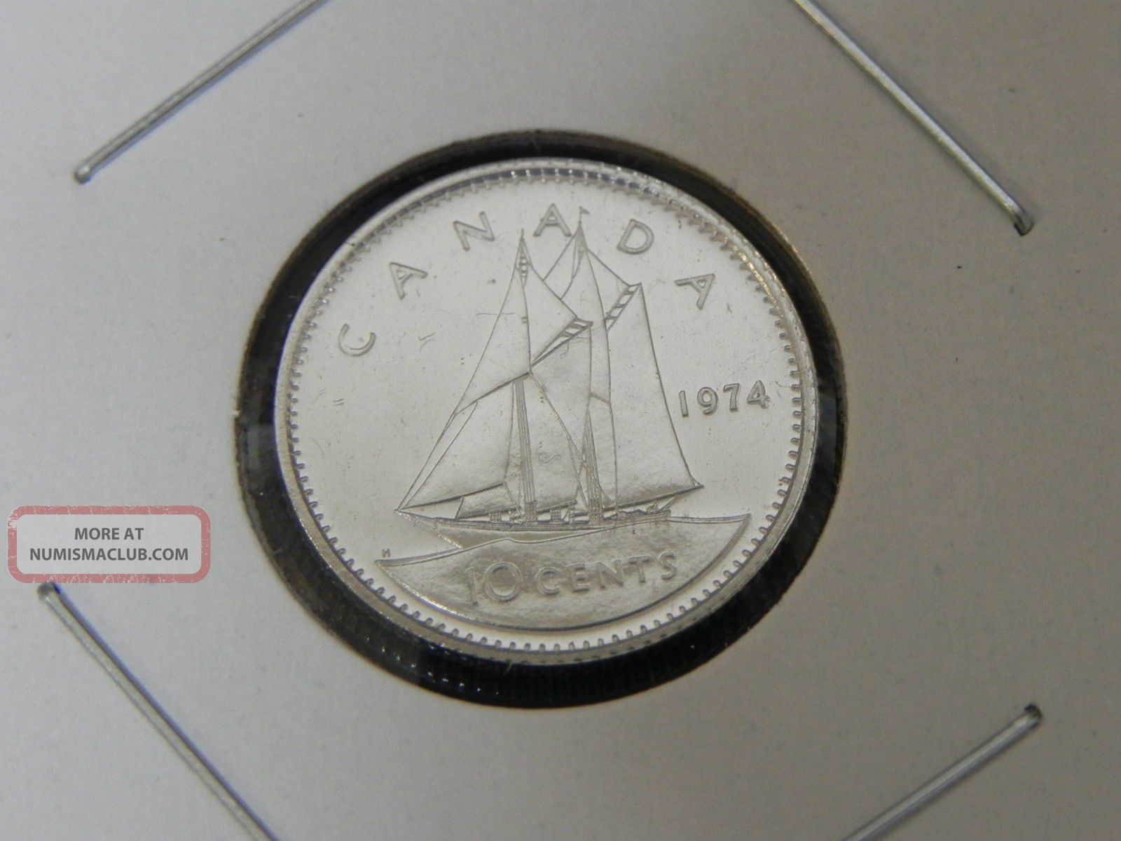 1974 Specimen Canadian Canada Bluenose Dime Ten 10 Cents 1974-specimen-canadian-canada-bluenose-dime-ten-10-cents