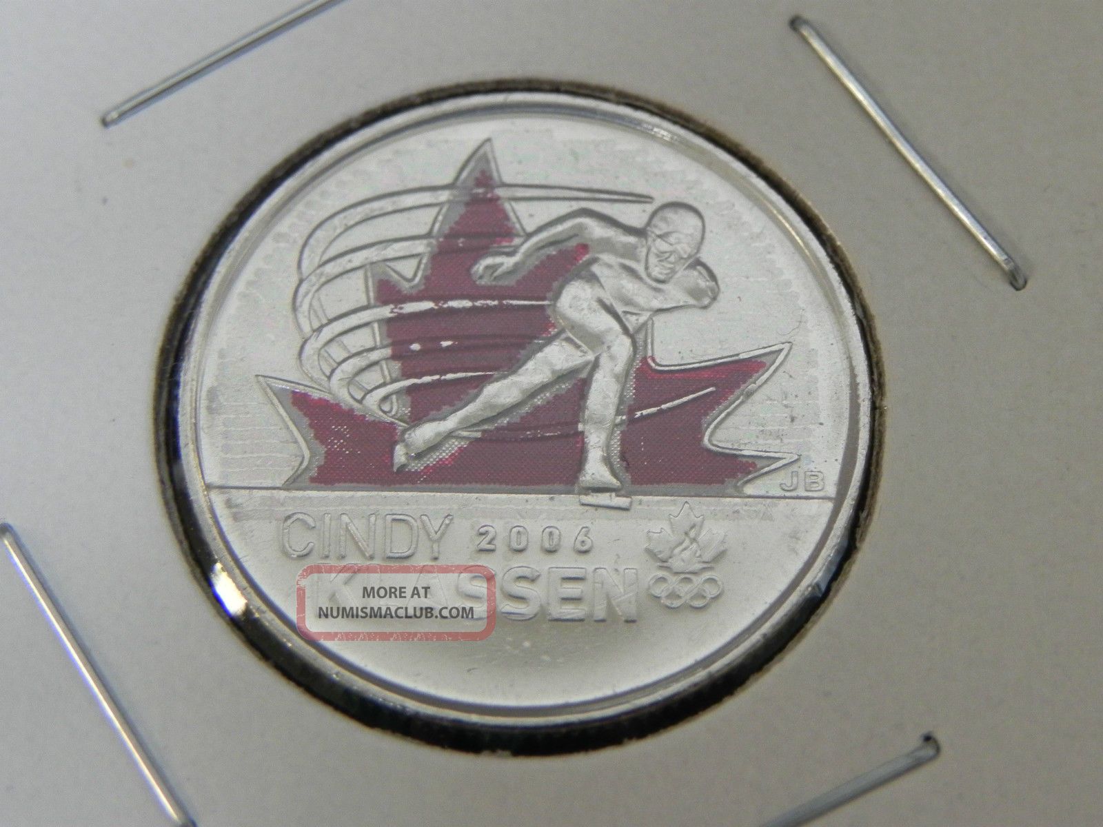 2009 Ms Unc Canadian Canada Cindy Klassen Colored Quarter Twenty Five 25 Cent Coins: Canada photo
