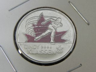 2009 Ms Unc Canadian Canada Cindy Klassen Colored Quarter Twenty Five 25 Cent photo