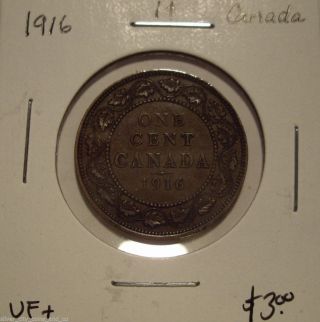 Canada George V 1916 Large Cent - Vf+ photo