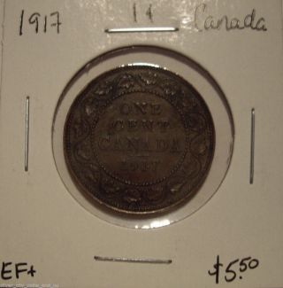 Canada George V 1917 Large Cent - Ef+ photo