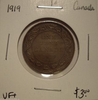 Canada George V 1919 Large Cent - Vf+ photo