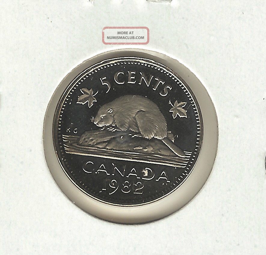 1982 5c Dc proof Canada 5 Cents