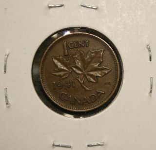 1941 Canada King George Vi - One Cent - Penny Coin photo