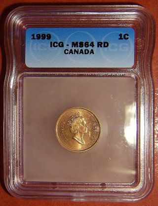 1999 Icg Ms64 & 1944,  1957 & 1965,  Vf To Au Canada Cents photo