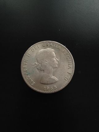 Elizabeth Ii Dei Gratia Regina 1965 Churchill Commemorative Coin photo