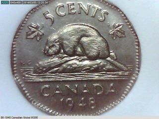 1948 Canadian 5 Cents Ms - 66 photo