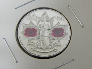 2010 Ms Unc Canadian Canada Remembrance Day Poppies Quarter 25 Cent photo