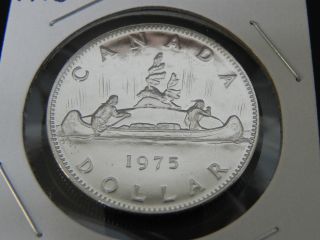1975 Specimen Unc Canadian Canada Voyageur Nickel One $1 Dollar photo