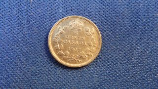 1907 Silver Canada 5 Cent Coin Canadian Five Cent Bullion Coin Edward Vii Rare photo