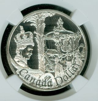 2002 Canada Coronation Silver Dollar Ngc Pr69 Ultra Heavy Cameo photo