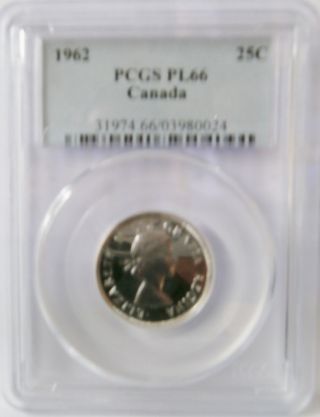 1962 Canada Silver 25 Cents Certified Pcgs Pl66 photo
