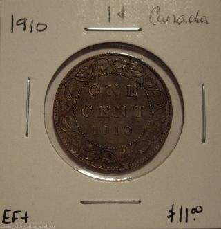 Canada Edward Vii 1910 Large Cent - Ef+ photo