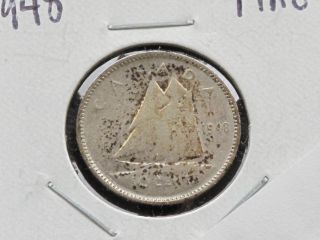 1948 Canada George Vi Silver Ten Cents Coin D1537 photo