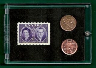 1951 Commemorative,  Princess Elizabeth And The Duke Of Edinburgh Stamp & Coin photo