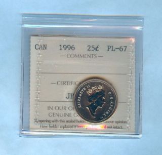 1996,  Canada Twenty - Five Cents Pl Coin Coin photo