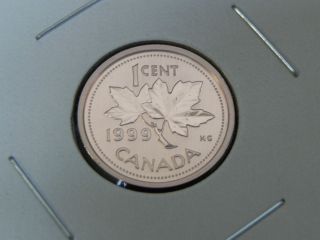 1999 Specimen Unc Canadian Canada Maple Leaf Penny One 1 Cent photo