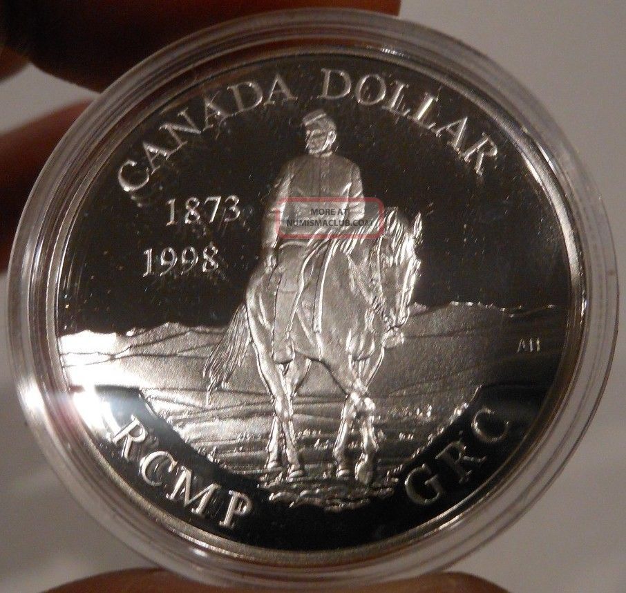 1998 Sterling Silver Proof Dollar Rcmp Grc Celebrating 125 Years Rcm 1998-sterling-silver-proof-dollar-rcmp-grc-celebrating-125-years-rcm