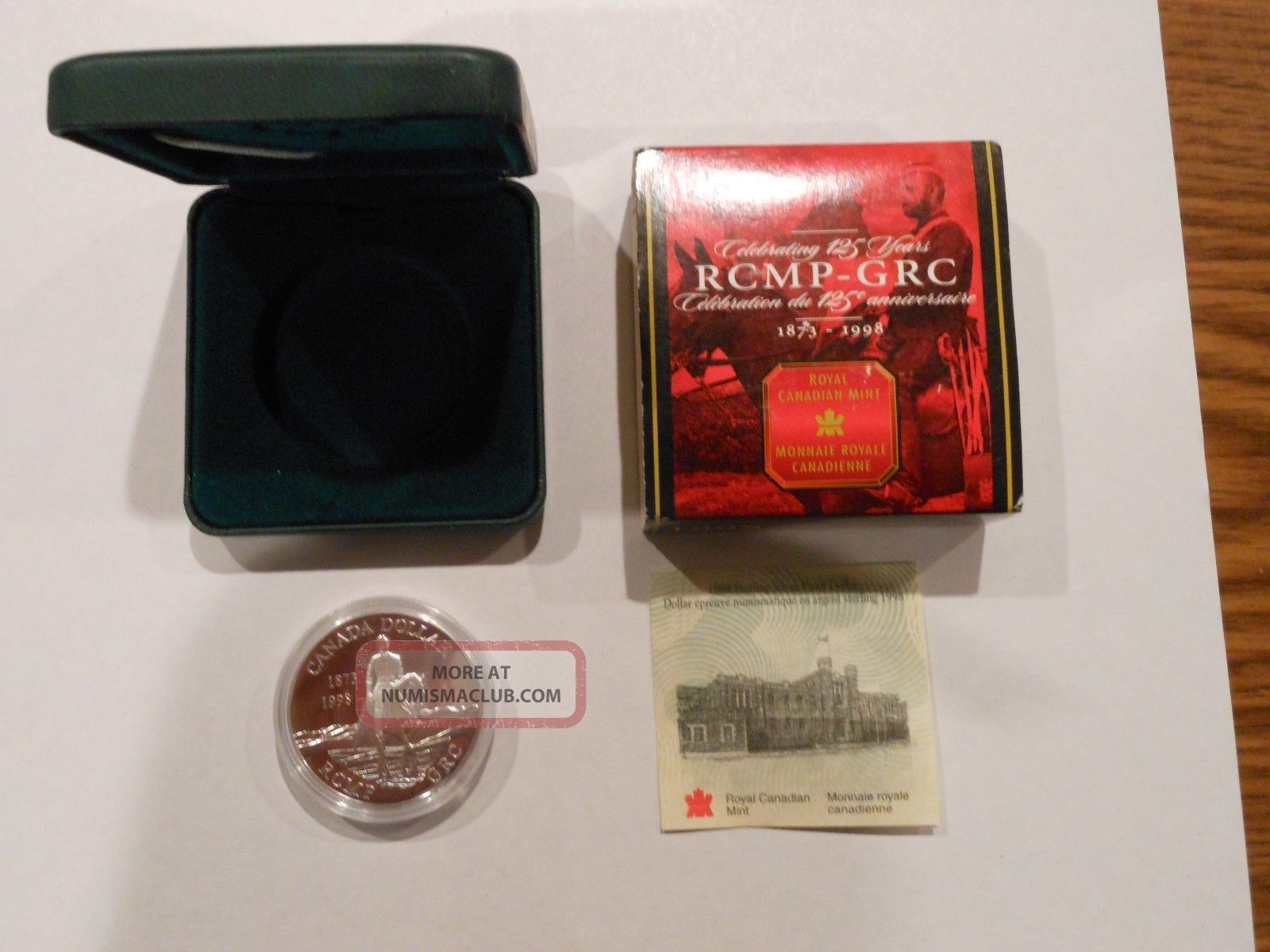 1998 Sterling Silver Proof Dollar Rcmp Grc Celebrating 125 Years Rcm 1998-sterling-silver-proof-dollar-rcmp-grc-celebrating-125-years-rcm