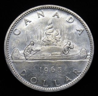 1965 Canada Silver Dollar Asw.  600 Oz Grade Ch Bu B497 photo