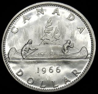 1966 Canadian Silver Dollar.  600 Actual Silver Weight As Pictured S&h H555 photo